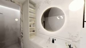 Дизайн ванной комнаты с большим окном