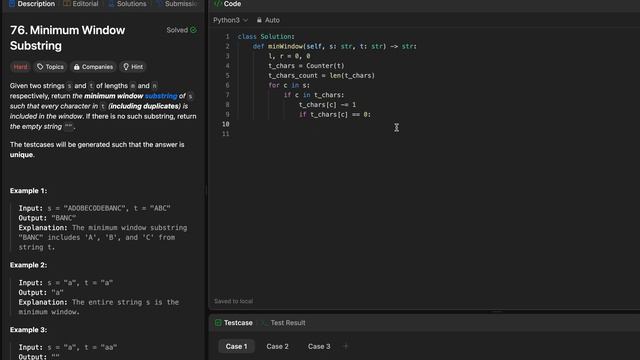 LeetCode 76 Minimum Window Substring python смотреть онлайн