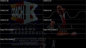 Coach K College Basketball - Title Screen - In Oscilloscope view!