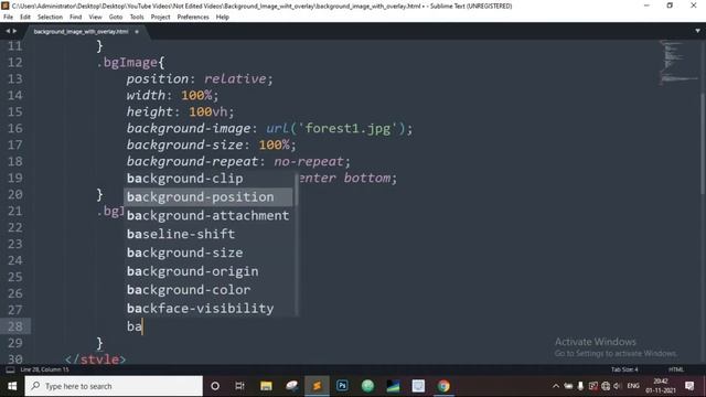 Fullscreen Background Image With Dark Overlay | CSS Responsive Background Image Tutorial смотреть онлайн