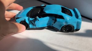 Разбил Nissan gtr r35 краш тест машины на прочность, из пластилина
