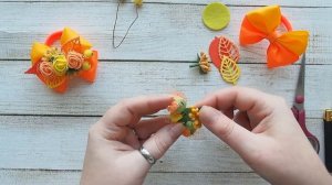 Бантики "Краски осени" DIY / Осенние бантики из лент / Amazing Ribbon Flowers