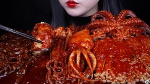 ASMR SPICY SEAFOOD, BLACK BEAN NOODLES, CHICKEN, SPICY ENOKI  MUSHROOM, 해물찜 먹방, 치킨, 팽이버섯 먹방MUKBANG