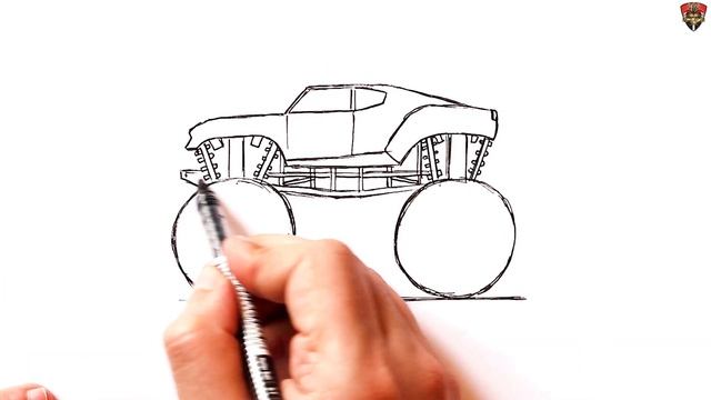 How to draw a Zombie car | Monster truck drawing смотреть онлайн