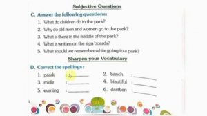 The Park || English || Class 2 || Exercise || QnA || Hera Public School