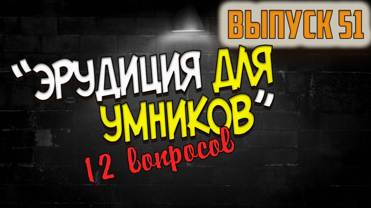 [Выпуск#51] 12 ВОПРОСОВ. Непростой ТЕСТ на эрудицию с ответами