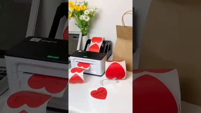 Unique Heart Shaped Sticker Labels - Use thermal printer & Canva Design to customize my Etsy shop.