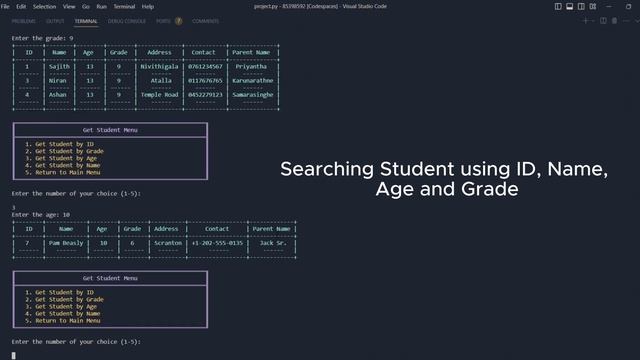 Simple Student Data Management System Using Python and SQLite