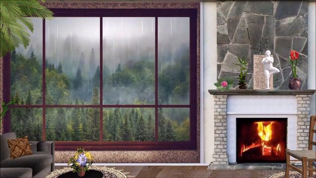 Window View - Rain With Piano Music for Relaxation смотреть онлайн