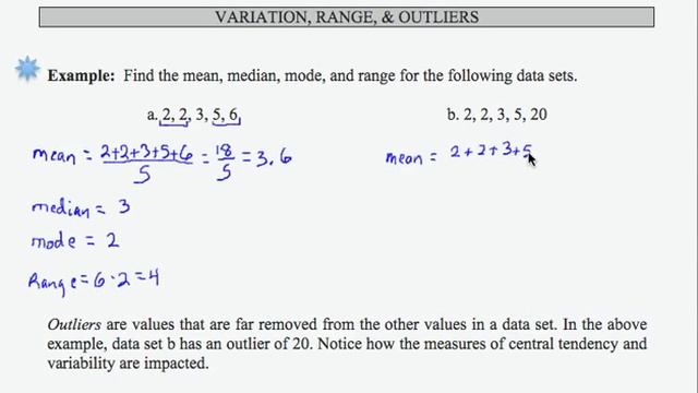 SWL8E9:Basic Arithmetic - Mean, Media, Mode, Range, Outliers смотреть онлайн