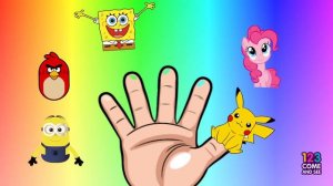 Finger family Minion, Angry bird, Spongebob, Pinky Pie my little pony, Pikachu pokemon go