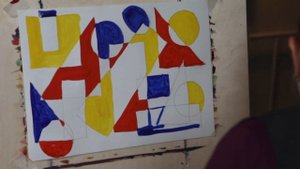 Композиция. Упражнение на смешивание цветов, абстрактная композиция из геометрических тел