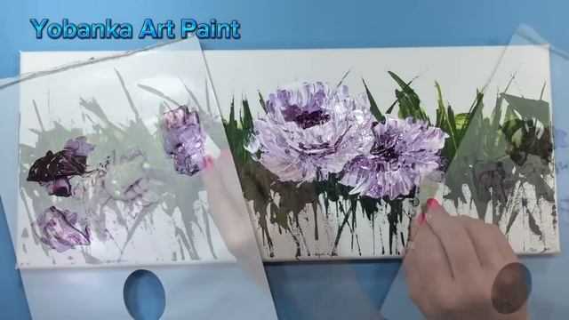 Abstract acrylic Painting / I paint ONLY with a Card смотреть онлайн