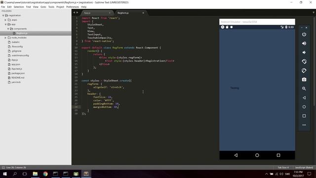 React Native Tutorial - Creating a Registration Screen смотреть онлайн