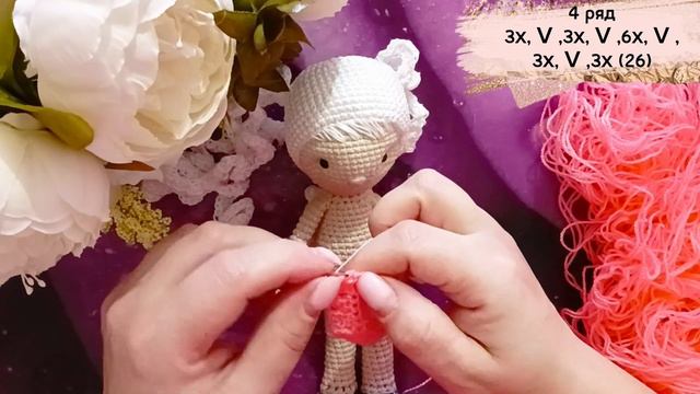 Легко и просто платье для куклы крючком. A light and simple dress for a doll, crocheted