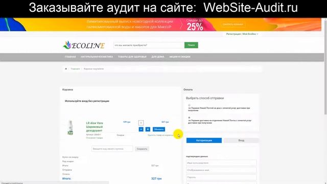 Аудит интернет-магазина эко-товаров. Анализ сайта на ошибки. Пример аудита сайта.