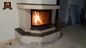 Итальянский дизайн камина с дровяной топкой АСТОВ ПП 8857- проект и монтаж под ключ в коттедже