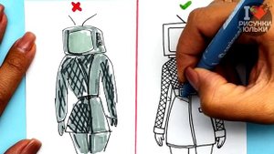 Как нарисовать TV WOMAN из Skibidi toilet правильно и неправильно. Скибиди Туалет рисунки