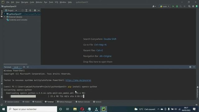 How to install OpenCV package in Python [PyCharm]