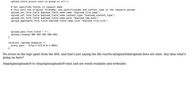 Nginx file upload module gives a 404 смотреть онлайн