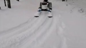МБ Ока на гусеницах зимой по  лесу