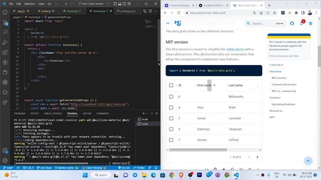 Next Js Invoice App With Strapi Part Mui Grid Integration #nextjs #strapi #headlesscms