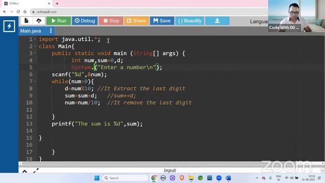 Daily Coding Practice - 7 | Sum Of Digits | #java #coding