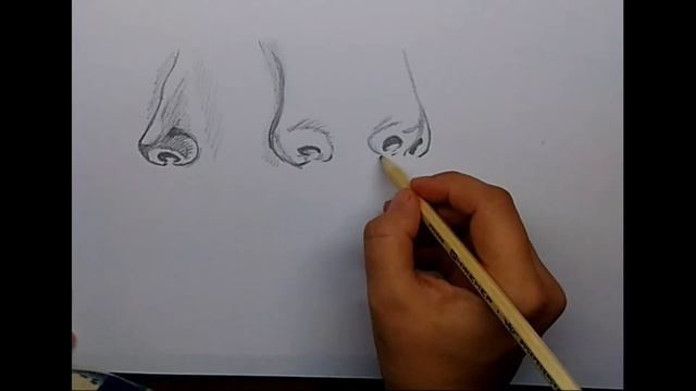 Как нарисовать нос в профиль Несколько вариатов Как нарисовать нос смотреть онлайн