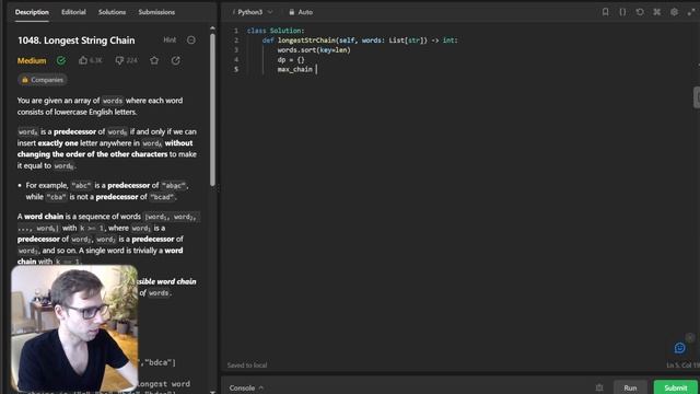 Unlocking LeetCode 1048. Longest String Chain: Dive Deep with Dynamic Programming | Python смотреть онлайн