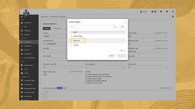 Creating Job Templates in Oracle Linux Automation Manager