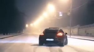 Дрифт на Порше Панамера зимой