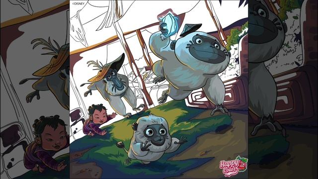 happy color раскраска антистресс по номерам (мультик Райа и последний дракон) смотреть онлайн