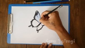 3D Drawing "Blue Butterfly" | 3D Trick Art drawing on Paper