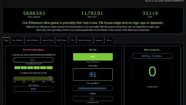 Etheroll test dice roll смотреть онлайн