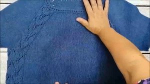 Готовая работа  Кофточка регланом сверху  Рассказываю как вязала