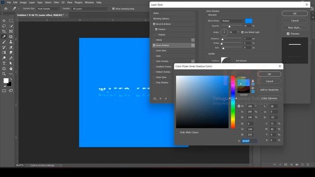How to create water text effect in adobe photoshop 2023 in telugu | water text effect in photoshop смотреть онлайн
