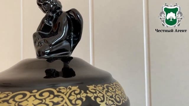 Керамическая урна для захоронения праха "М-Гжель с ангелом"