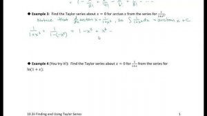 10.3ii Finding and Using Taylor Series: Example 3