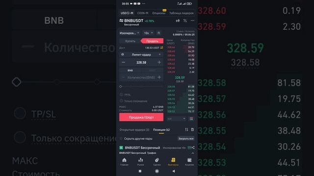 Торговля фьючерсами ,для новичков,на бинанс,с мобильного.2часть