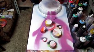 Spray paint art. Рисунок аэрозолью. Быстрое рисование краской из балончика.