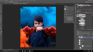 Фотография с дымовой шашкой в Photoshop! Photo with smoke draft in photoshop!