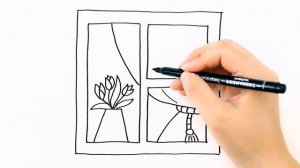 Как нарисовать окно со шторами / Мультик раскраска для детей / Раскрась Ка