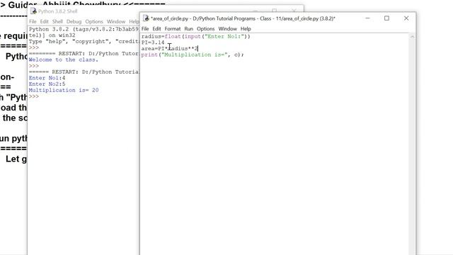Python | Run Basic Programs - Area of Circle, Finding Even or Odd | Class-11 | Abhijit Chowdhury-AC смотреть онлайн