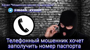 Телефонный мошенник хочет заполучить номер паспорта