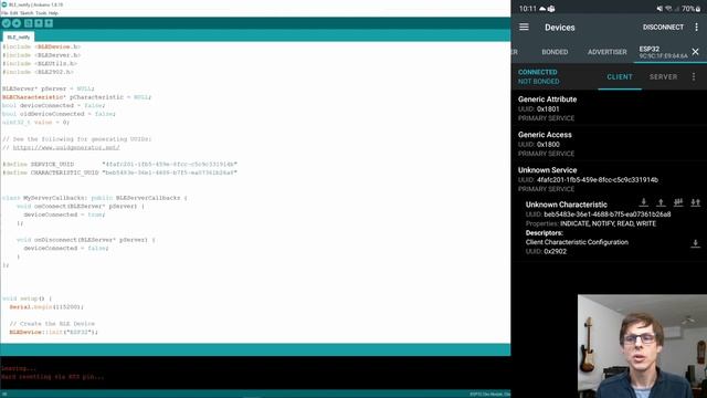 BLE with ESP32 tutorial part 1: the Server