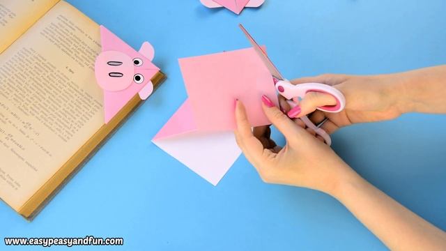 Corner Bookmark Pig - paper craft for kids смотреть онлайн