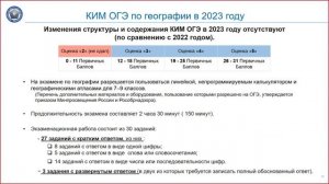 «Результаты ГИА-2022 и планируемые изменения КИМ ОГЭ 2023 года. География»