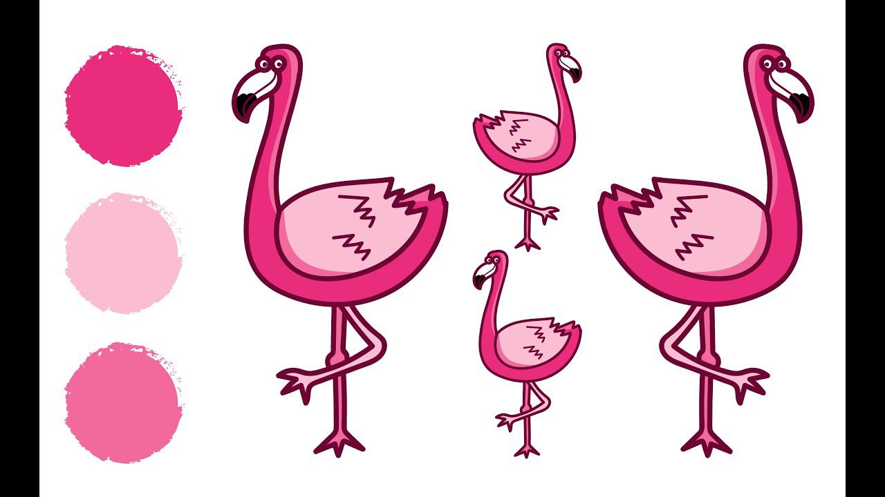 Как нарисовать ФЛАМИНГО / Раскраска ФЛАМИНГО / Краски Раскраски / How to draw an flamingos