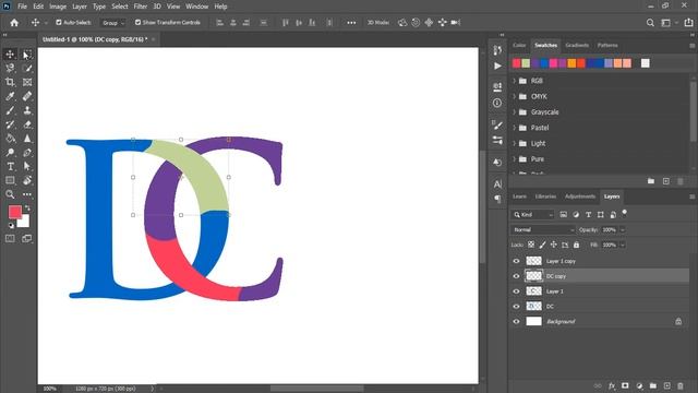 Photoshop Logo Design Tutorial || How to make DC text logo in photoshop cc and apply mockup to it смотреть онлайн