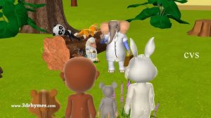 Five Little Animals Jumping on the Bed - 3D Nursery Rhymes & Songs For Children